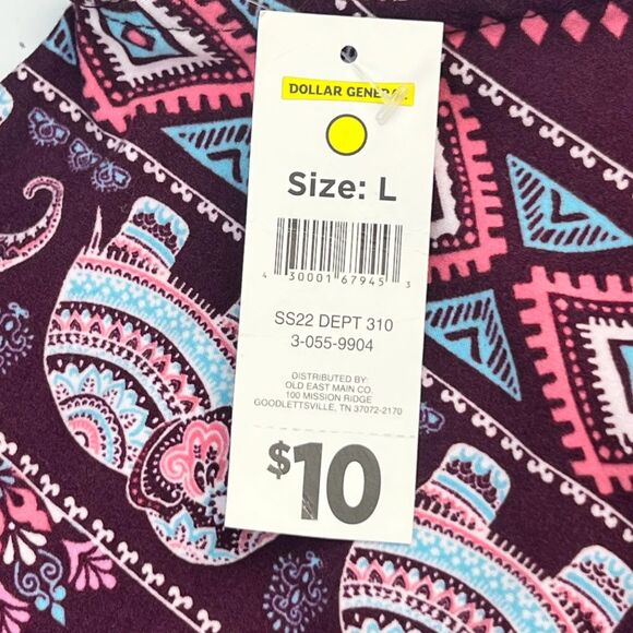 Bobbie Brooks Dress Large Elephant Print Boho Tribal Swim Cover Up Resort Wear - Picture 13 of 13